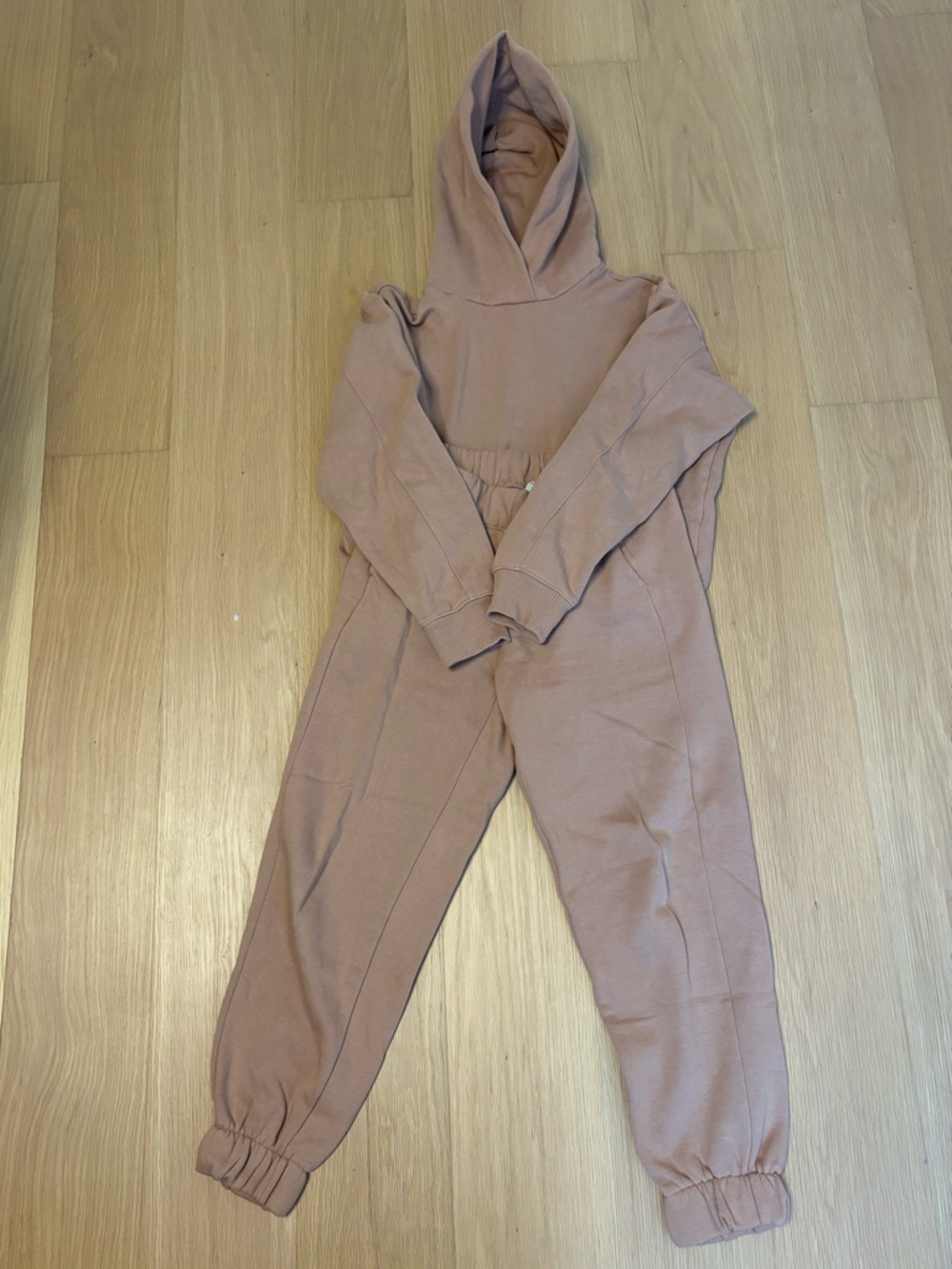 a new day Women's Cozy Track Joggers and Sweater Set in camel